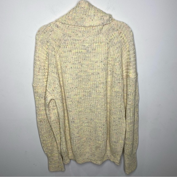 Free People Leo Tunic Cowl Neck Pullover Sweater in Sassy Peach Combo - Picture 5 of 6